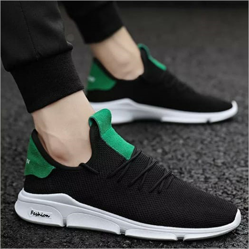 Black-Green-White Mens Fancy Casual Shoes