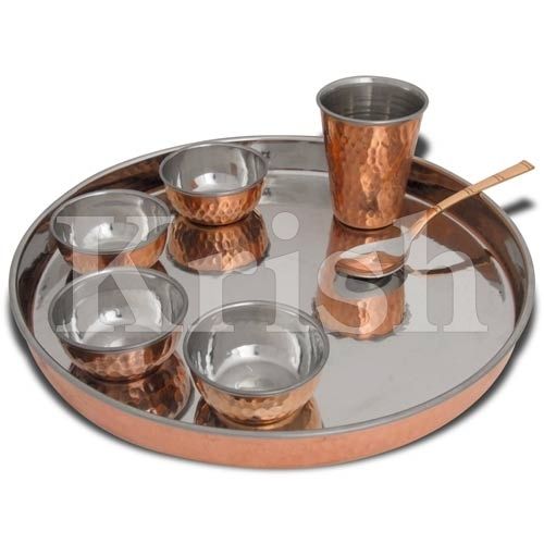 Dinner set - Copper Hammered - 7 Pcs