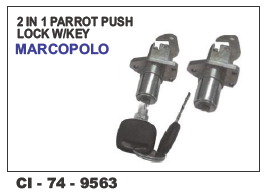 2 in 1 Parrot Push Lock w/keys Marcopolo Universal