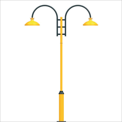 Aluminium Street Gooseneck Light Pole - Yellow Finish, Durable New Design | Weather-Resistant, Versatile Outdoor Lighting
