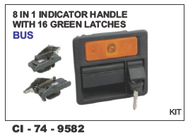 8 in i Indicator Handle with 16 Green Latches Bus Universal