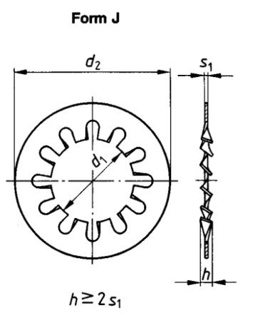 DIN 6797 J Toothed lock washer