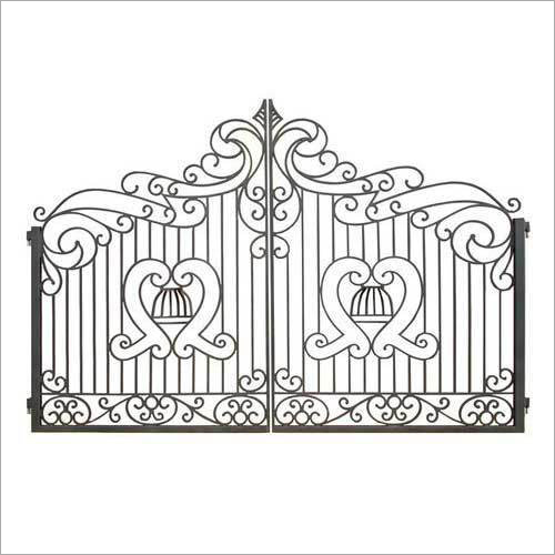 Wrought Iron Main Gate - Wrought Iron Inward/Outward Open Style Classic Design | Durable Eco Friendly Easily Assembled Galvanized Finish
