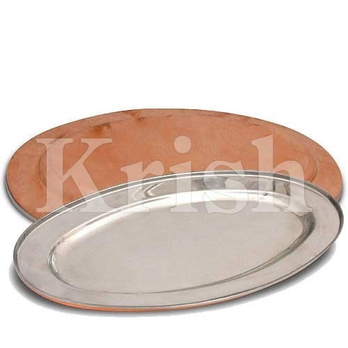 Oval Platter - copper Hammered