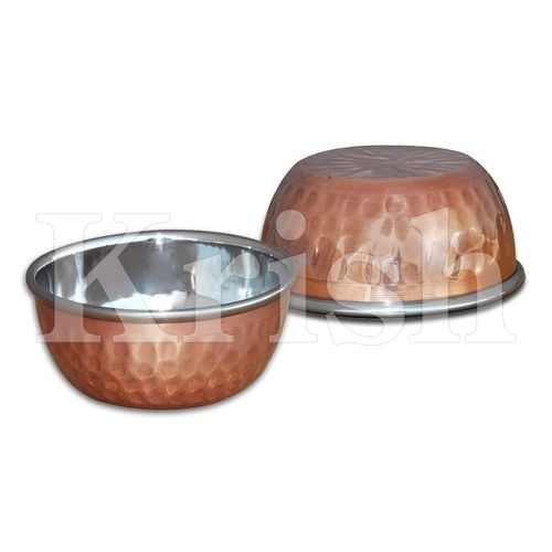 Stainless Steel Veg Bowl - Copper Hammered