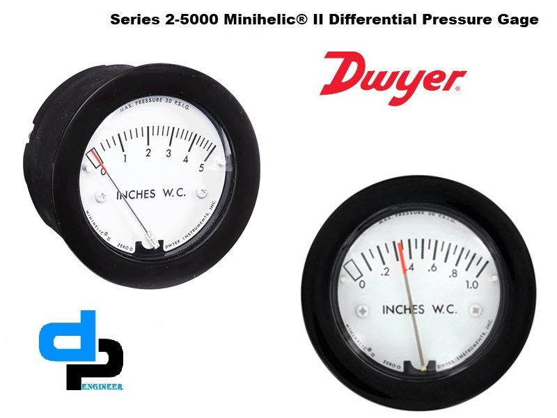 Dwyer 2-5000-25MM Minihelic II Differnntial Pressure Gauge