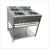 4 Burner Cooking Range - Stainless Steel Construction , Long Service Life For Hotel, Restaurant, And Canteen Use
