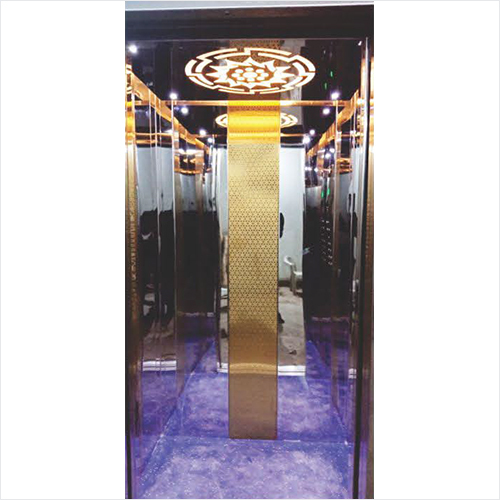 SS with Gold Combination Designer Elevator Cabin