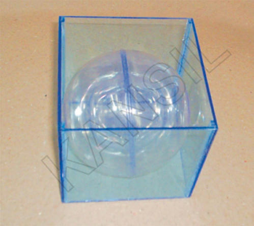 Combination of Cube and sphere (transparent) model