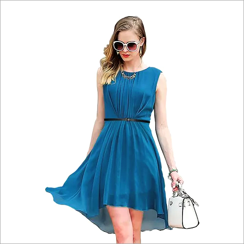 Printed Crepe Ladies Western Dress