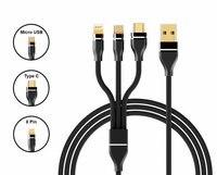 3-in-1 Tough Braided Cable with Fast Charging
