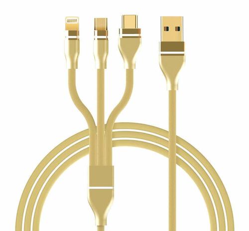 3 In 1 Nylon Braided 3.0a Data Cable For Charging