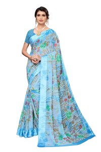 trendy floral designs saree