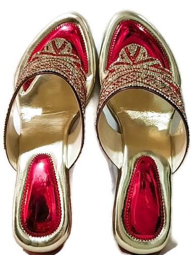 Red Sandal Synthetic Beaded