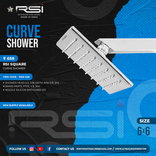CURVE SHOWER SQUARE 6''X6''