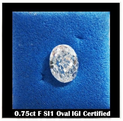 Cvd Diamond 0.75ct F SI1 OVAL CUT Lab Grown HPHT Loose Stones