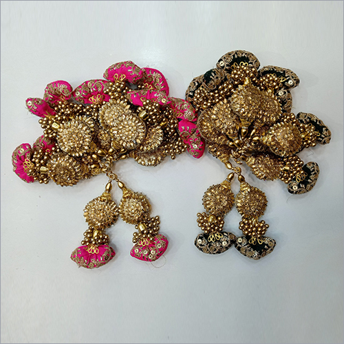 Fancy Latkan - Silk, One Sided Design | Embroidered Pattern with Decorative Stones for Elegant Traditional Attire