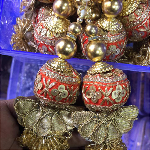 Fancy Latkan - Silk Polyester, 3-6 Inch | Sequins Decoration Material, Vibrant and Eye-Catching Design for Festive Occasions