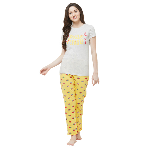 Evolove Womens Printed Pajama T Shirt Sets (EVO27)