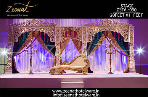 Gold Fiber Wedding Stage