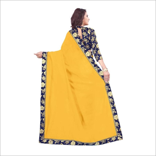 Yellow Fancy Chiffon Saree