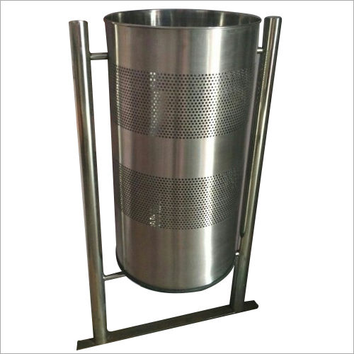 Stainless Steel Pole Mounted Stand Bin