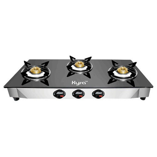Three Burner Toghned Glass Gas Stove