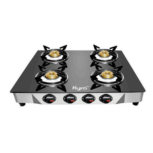 Four Burner Black Glass Gas Stove at Best Price in Delhi | Care Home ...