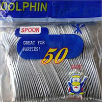 Silver 50 Pieces Plastic Spoon Packet