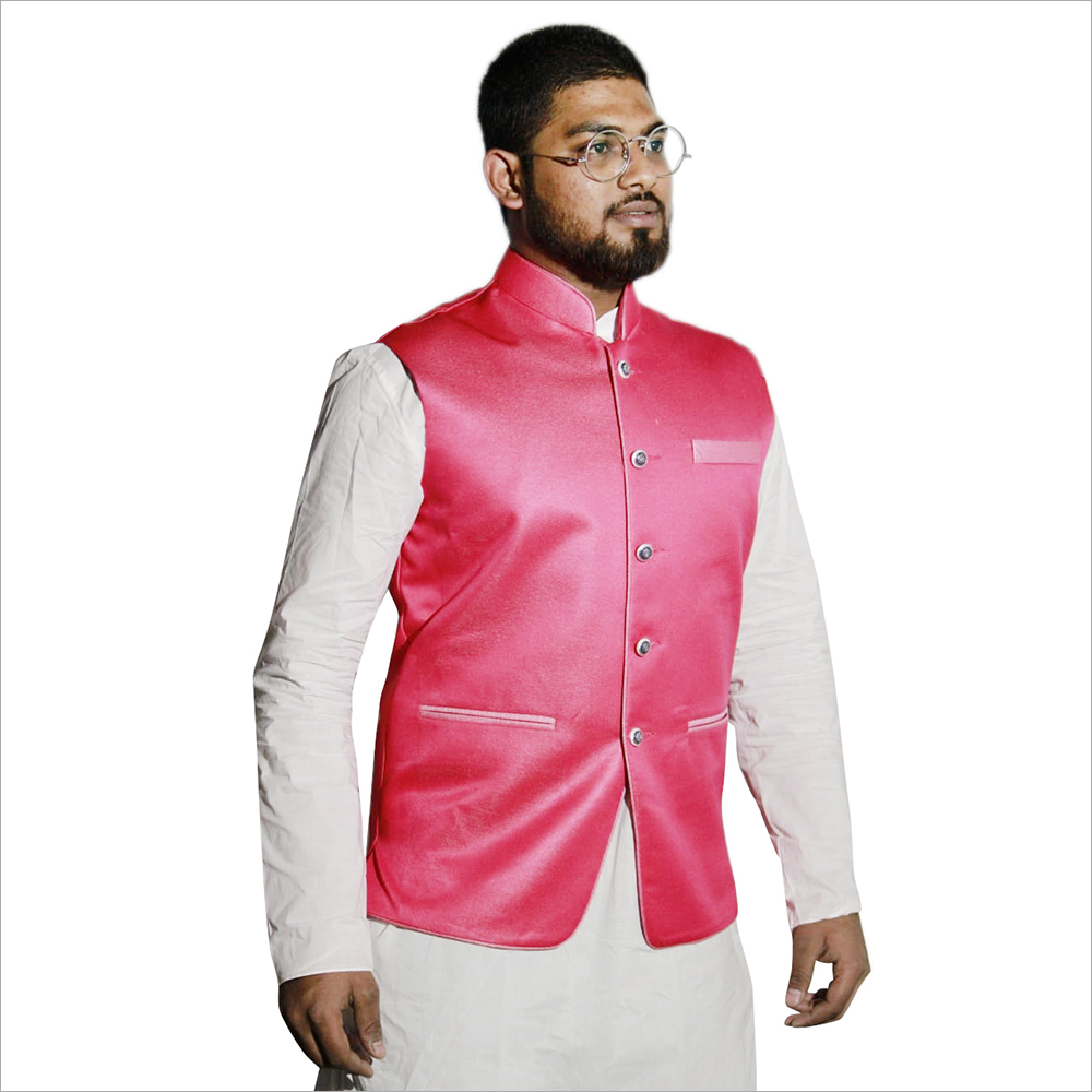 Pink And Also Available In Different Colour Mens Nehru Jacket