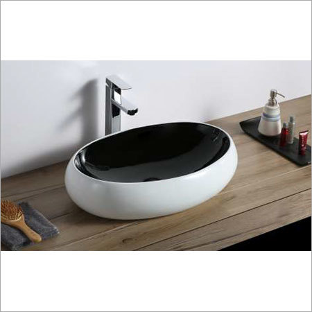 600 x 400 x  135 mm Oval Shape Ceramic Art Wash Basin