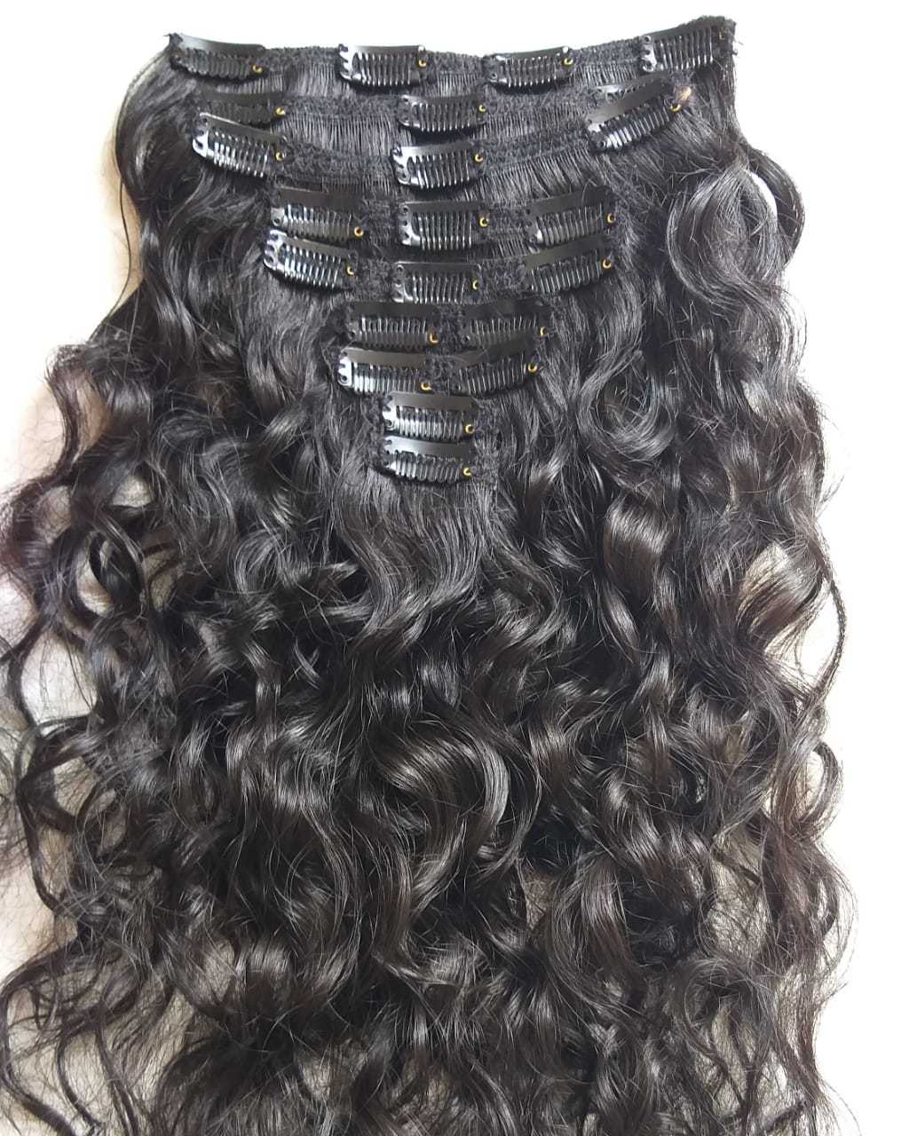 Raw Natural Wavy Clip In Hair Extensions