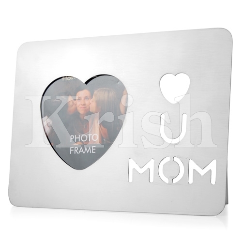 Stainless Steel Love You Mom Photo Frame