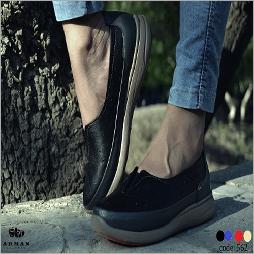Ladies Leather Slip On Shoes