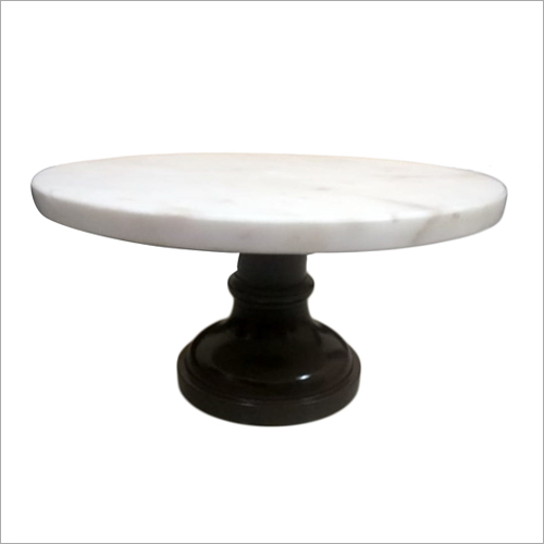 Marble Cake Stand with Wooden Stand