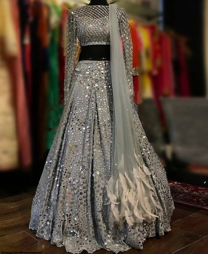 Star Grey Heavy Net Festive Wear Lehenga Collection,this piese are net  fabric available at | wholesale textile