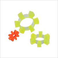 PU Spider Coupling - Polyurethane, Bore Diameter 10-100mm, Yellow Color | No Metal-to-Metal Contact, Torque Capacity 10-1000Nm, Operating Temperature -40 to 80 Deg C, Speed Rating 1000-5000 RPM, Noiseless Operation