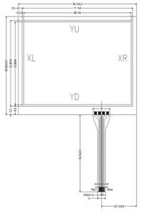 3.5 Inch 4 Wire Resistive Touch Screen