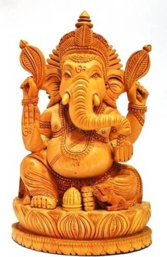 Wooden Ganesh Steti Idol