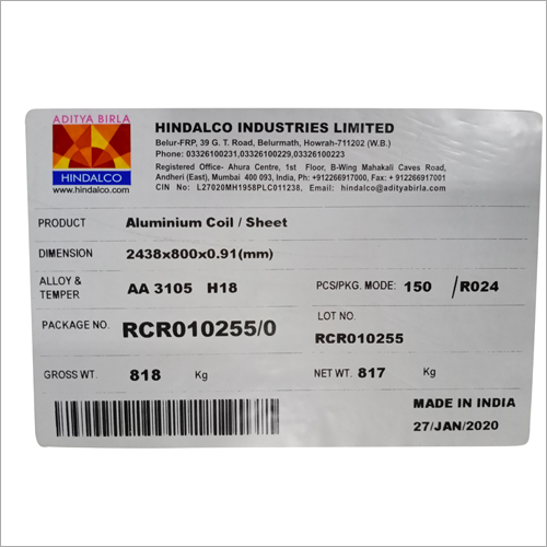 HINDALCO Signage Aluminium Tag