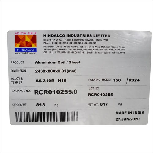 Hindalco Signage Aluminium Tag