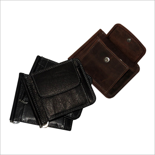 Black & Brown Leather Coin Wallet