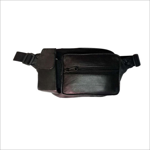 Compact men's leather waist bag black concealed anti-theft – Tupper House