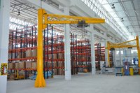 Pillar Mounted JIB Crane - 18 Feet Span, 5 Tonne Max Load, Yellow | Manual & Electrical Control, 3 m/m Travel Speed, 6 m Lifting Height, 1-Year Warranty