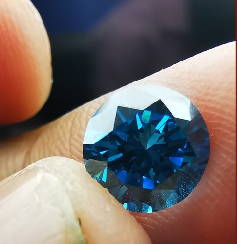 Cvd Diamond 1.214ct VVS2 Blue Round Brilliant Cut