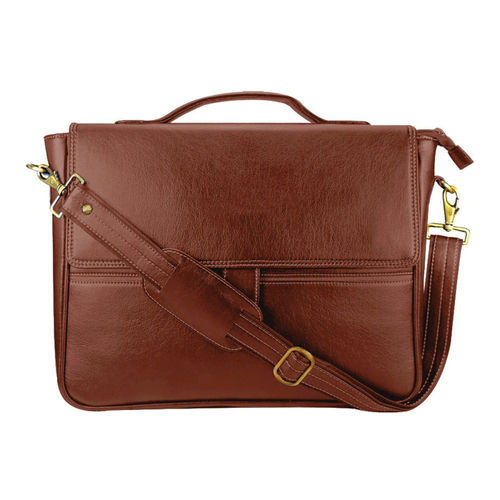 Stylish Leatherette Everyday Office Laptop Bag 15.6", Adjustable Strap And 5 Compartments