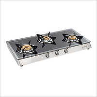Sunblaze 3-burner Cooktop - Stainless Steel, 34x17x18 Inches | Metal And Glass Design, 108.38 Kg Weight