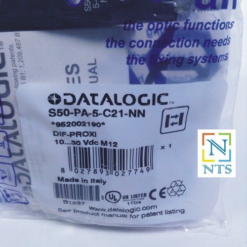 Datalogic S50-Pa-5-C21-Nn Photoelectric Sensor Input: 10-30 Vdc