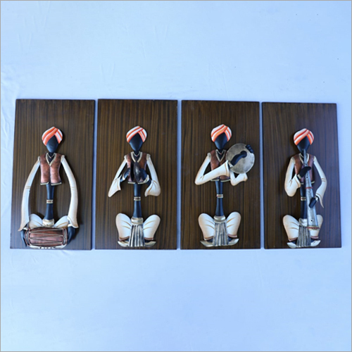 Rajasthani Musician Wooden Wall Hanging
