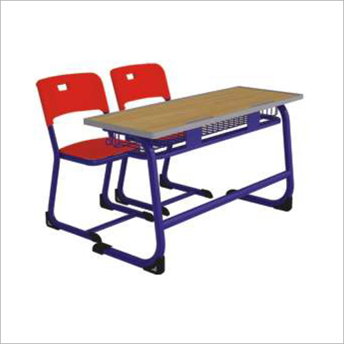 School Double Study Table With Chair